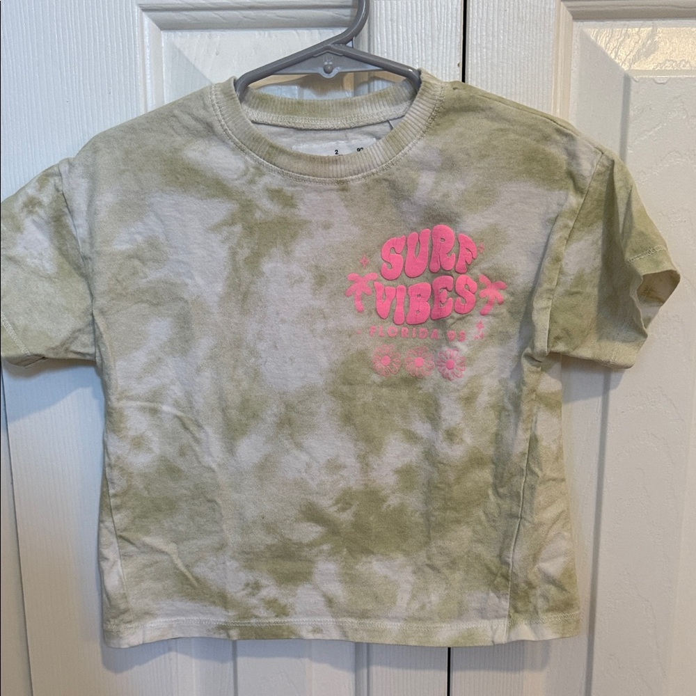 Zara Kids Olive Tie-Dye Surf Tee
